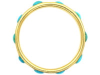 Victorian 18ct Gold & Turquoise Forget Me Not Eternity Ring