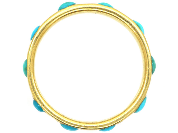 Victorian 18ct Gold & Turquoise Forget Me Not Eternity Ring