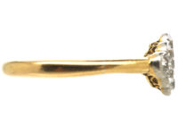 Edwardian 18ct Gold & Platinum Diamond Set Cluster Ring