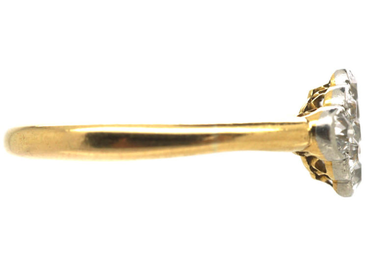 Edwardian 18ct Gold & Platinum Diamond Set Cluster Ring