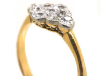 Edwardian 18ct Gold & Platinum Diamond Set Cluster Ring