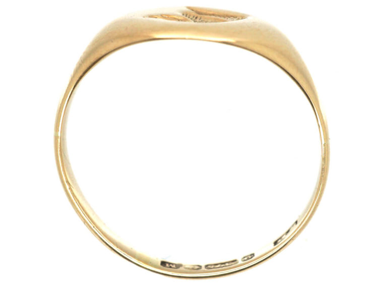 9ct Gold Signet Ring with Intaglio of a Spaniel