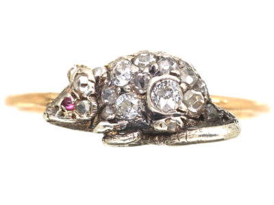 Gold & Diamond Mouse Ring