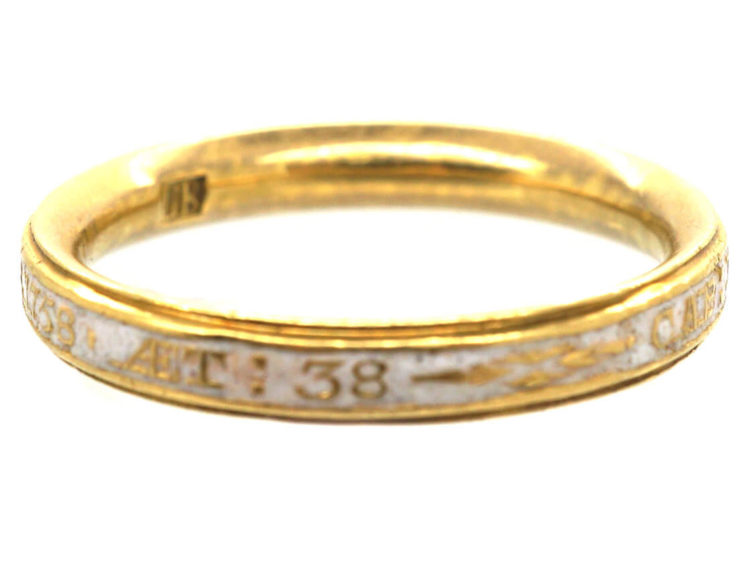 Georgian 18ct Gold & White Enamel Memorial Ring