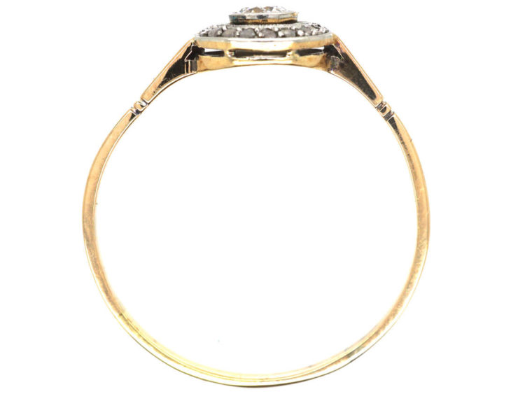 Art Deco 18ct Gold & Platinum, Diamond Cluster Ring