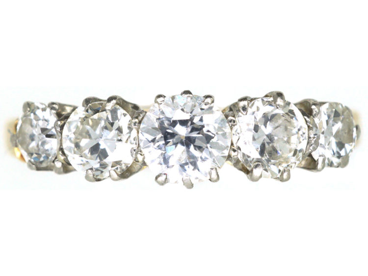 Edwardian 18ct Gold Five Stone Diamond Ring