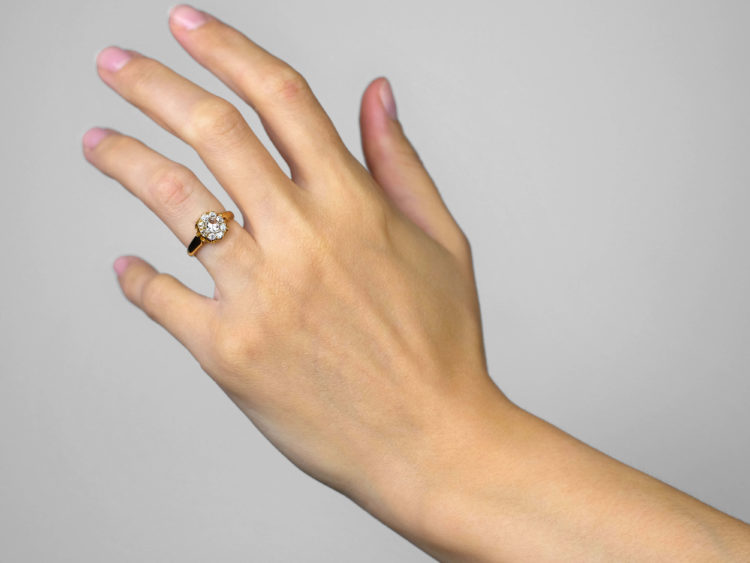 Victorian 18ct Gold & Rose Diamond Cluster Ring