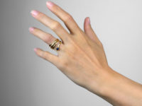 Victorian 18ct Gold Snake Ring set with a Sapphire