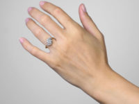 Edwardian Diamond Cluster Ring with Ribbon Sides