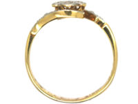 Edwardian Diamond Cluster Ring with Ribbon Sides