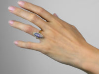 Victorian 18ct Gold & Diamond & Enamel Miniature of a Nymph Ring