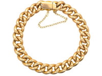 Edwardian 15ct Gold Curb Bracelet
