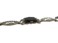 Art Deco Silver, Marcasite & Onyx Bracelet