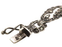 Art Deco Silver, Marcasite & Onyx Bracelet
