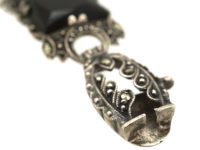 Art Deco Silver, Marcasite & Onyx Bracelet