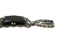 Art Deco Silver, Marcasite & Onyx Bracelet
