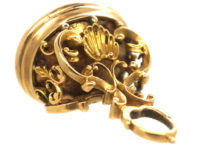 Early Georgian 18t Gold Seal with Citrine Base with Intaglio of a Crest