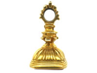 Victorian 18ct Gold Seal with Carnelian Base with Intaglio of Eagle & Monogram J W