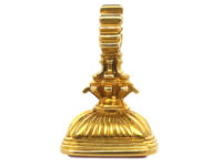 Victorian 18ct Gold Seal with Carnelian Base with Intaglio of Eagle & Monogram J W