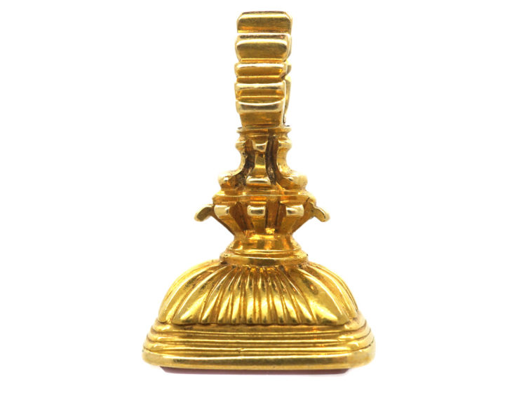 Victorian 18ct Gold Seal with Carnelian Base with Intaglio of Eagle & Monogram J W