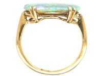 Art Deco 18ct Gold & Black Opal Ring