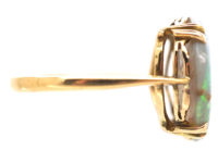 Art Deco 18ct Gold & Black Opal Ring