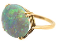 Art Deco 18ct Gold & Black Opal Ring
