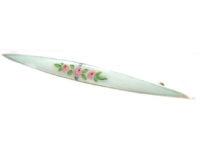 Edwardian Silver & Enamel Roses Brooch by Marius Hammer