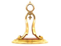 Georgian Gold Cased Seal with Carnelian Base with Intaglio of a Crest with Lion Rampant