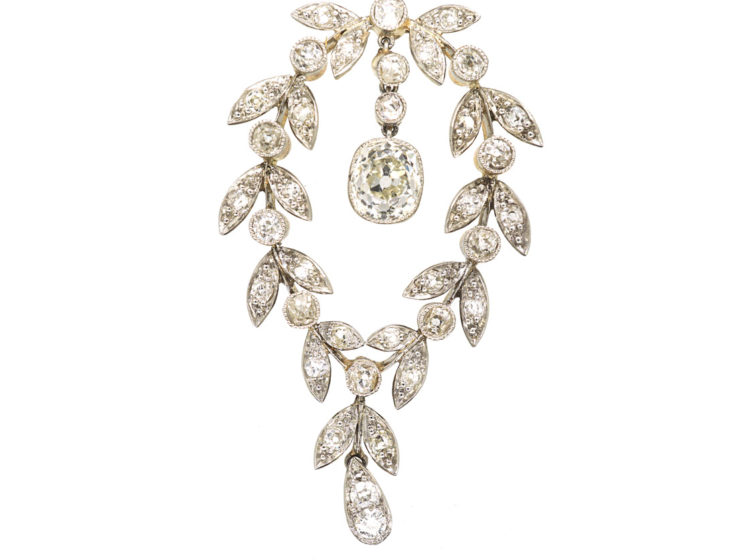 Edwardian Platinum & Diamond Festoon Necklace