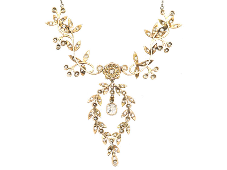 Edwardian Platinum & Diamond Festoon Necklace