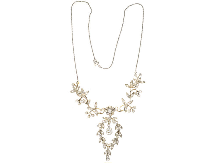 Edwardian Platinum & Diamond Festoon Necklace