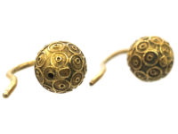 Victorian 15ct Gold Etruscan Style Ball Earrings
