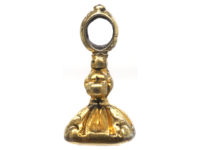 Tiny Georgian Gold Cased Seal with Citrine Base with Intaglio of a Rose