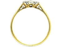 18ct Gold & Platinum, Diamond Cluster Ring with Star Shaped Setting