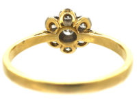 18ct Gold & Platinum, Diamond Cluster Ring with Star Shaped Setting