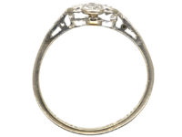 Edwardian 18ct White Gold & Platinum Four Stone Diamond Cluster Ring