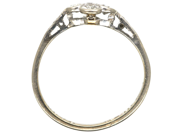 Edwardian 18ct White Gold & Platinum Four Stone Diamond Cluster Ring