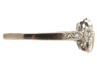 Edwardian 18ct White Gold & Platinum Four Stone Diamond Cluster Ring