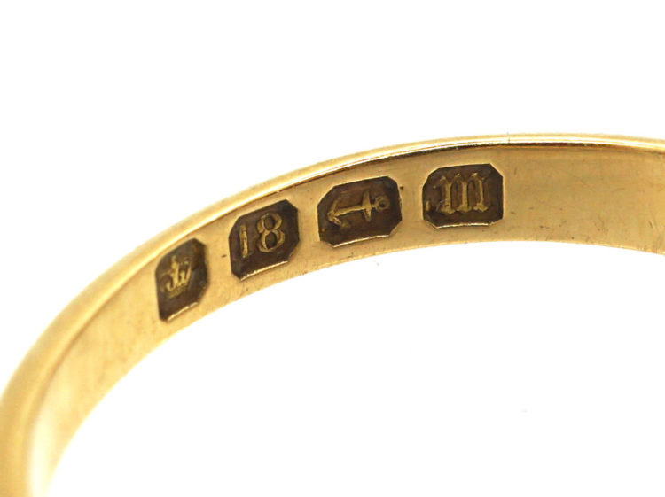 Victorian 18ct Gold Diamond & Sapphire Three Stone Ring