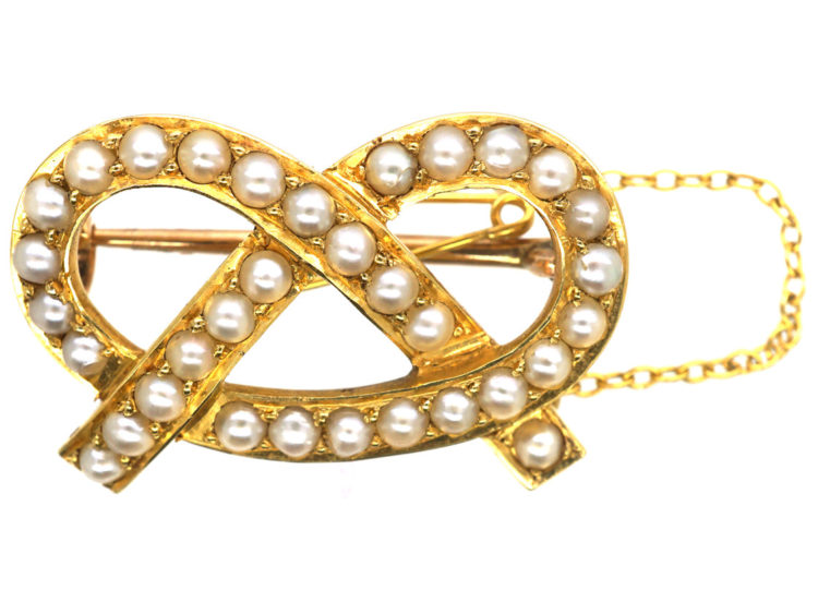 Victorian 15ct Gold Lovers Knot Brooch