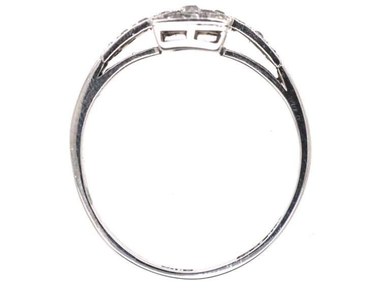 Art Deco 18ct White Gold & Platinum, Diamond Rectangular Ring