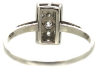 Art Deco 18ct White Gold & Platinum, Diamond Rectangular Ring