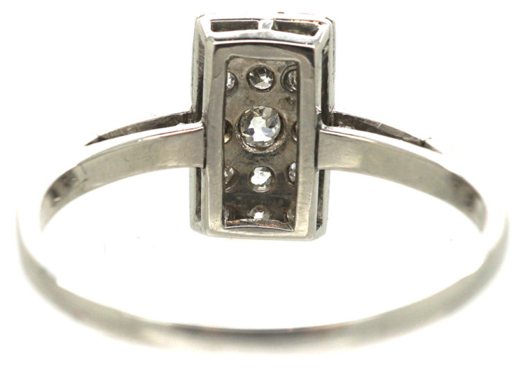 Art Deco 18ct White Gold & Platinum, Diamond Rectangular Ring