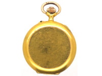 Art Nouveau 18ct Gold Watch set with Rose Diamonds & a Ruby