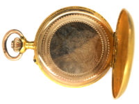 Art Nouveau 18ct Gold Watch set with Rose Diamonds & a Ruby