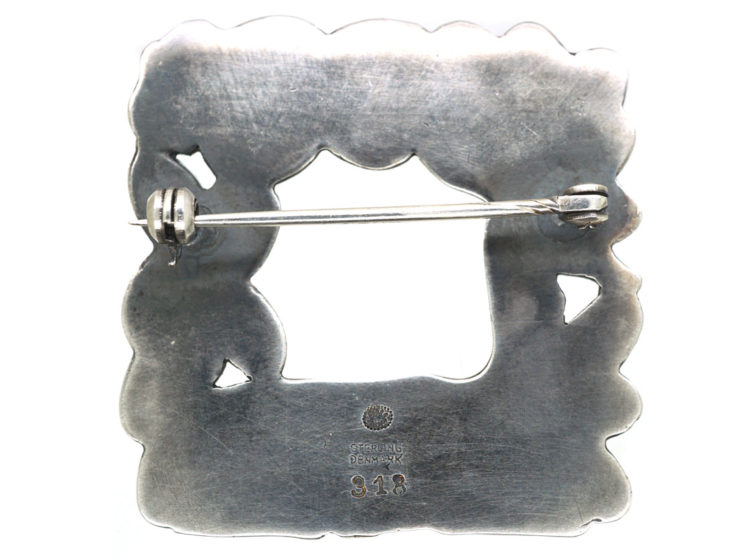 Georg Jensen Silver Brooch of a Doe & a Squirrel by Arno Malinowski