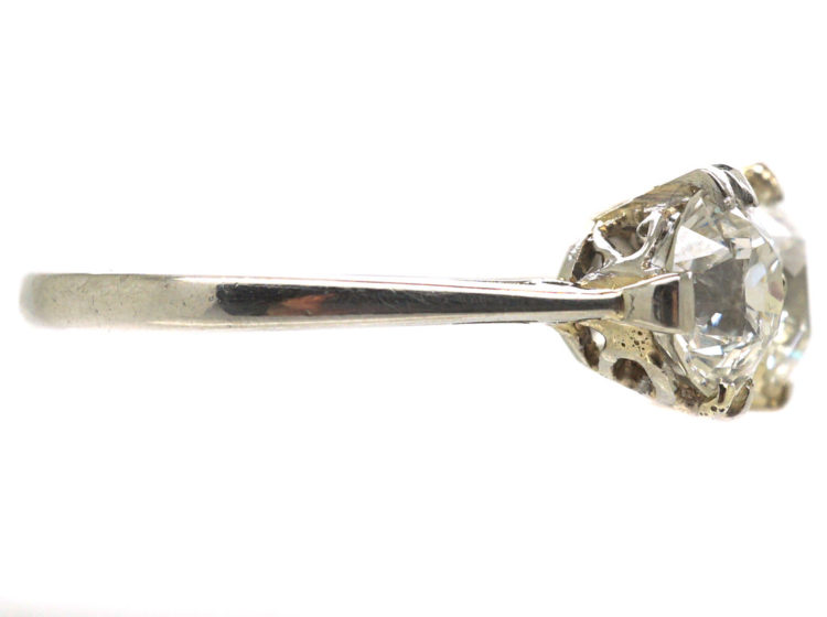 Art Deco Platinum Three Stone Diamond Ring