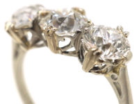 Art Deco Platinum Three Stone Diamond Ring