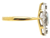 Art Deco 18ct Gold & Platinum, Emerald & Diamond Ring